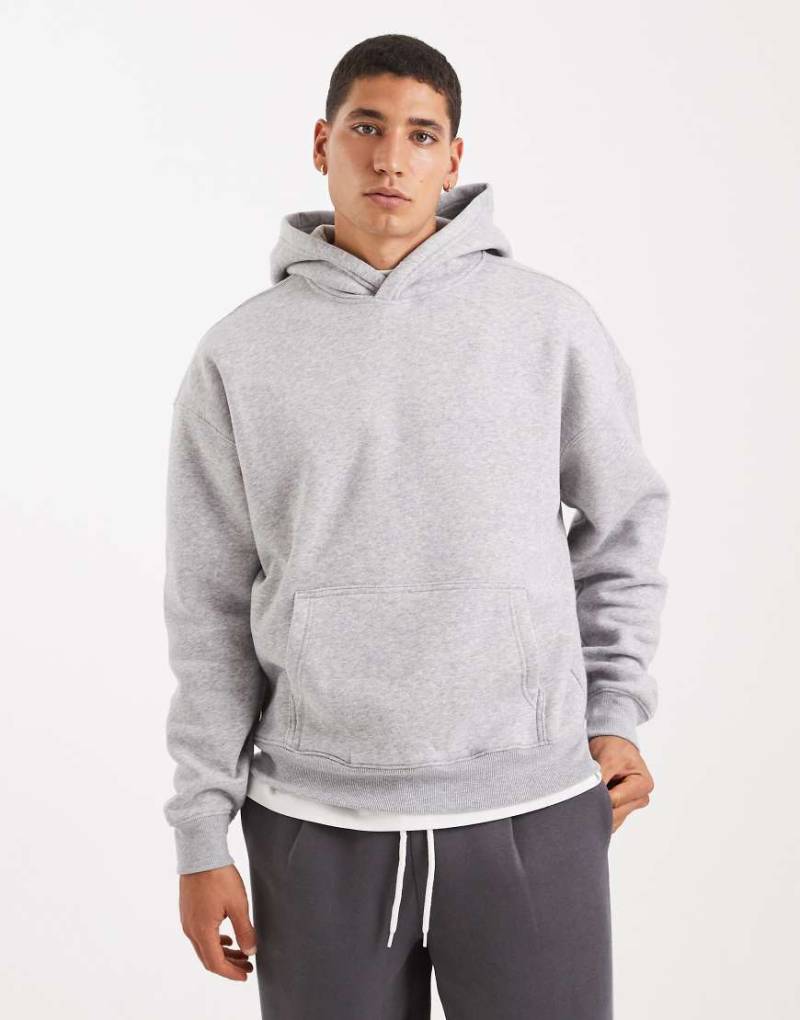 Hollister - Kastiger Kapuzenpullover in Grau mit Fronttasche von Hollister