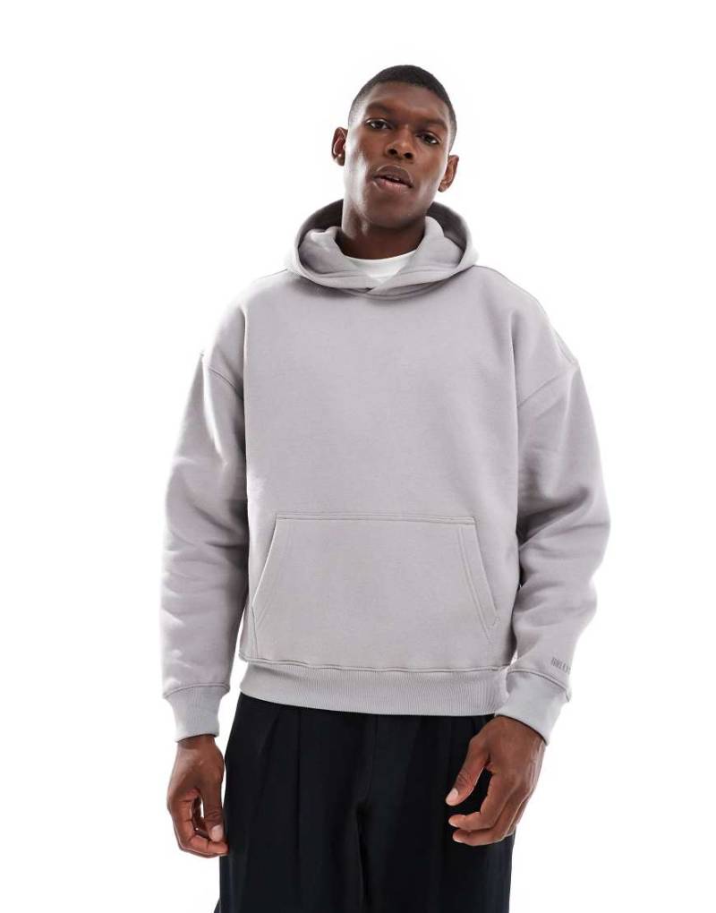 Hollister - Kastiger Kapuzenpullover in Grau mit Kängurutasche von Hollister