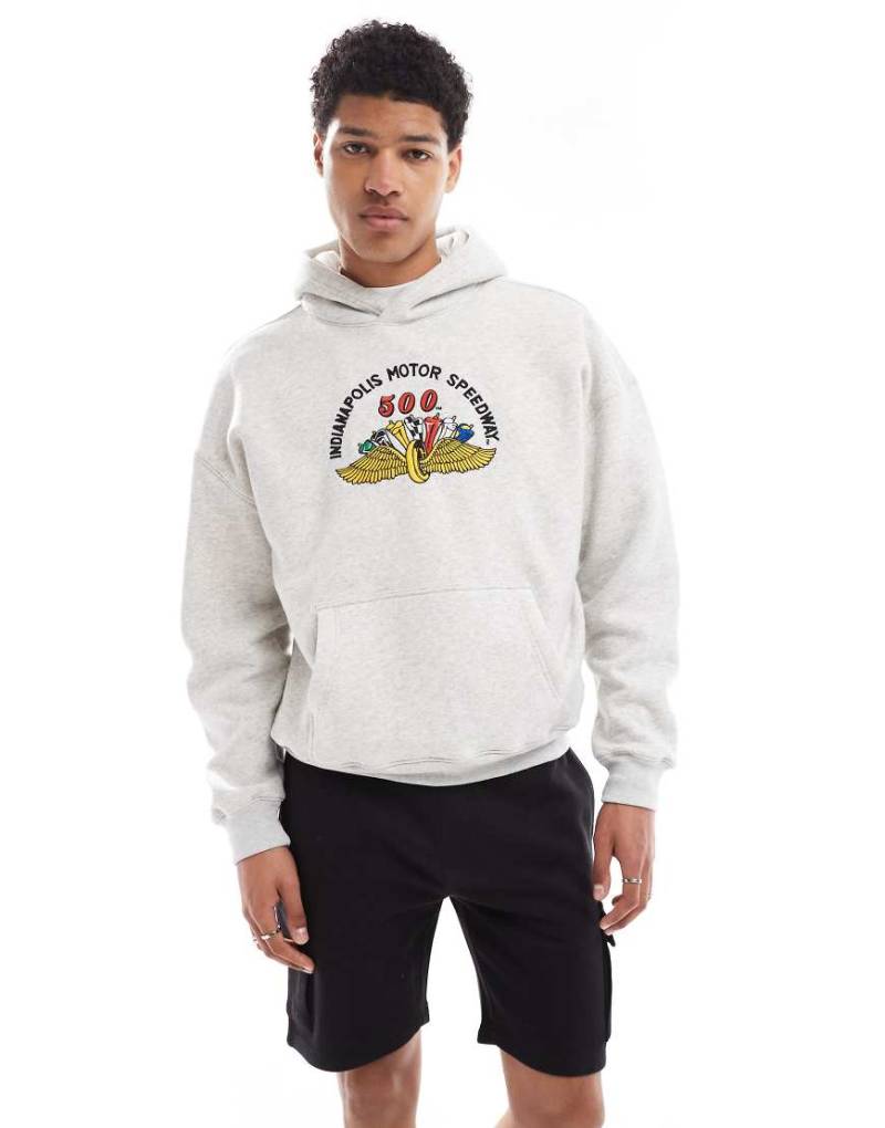 Hollister - Kastiges Sweat-Oberteil in Grau mit Auto-Motiv von Hollister