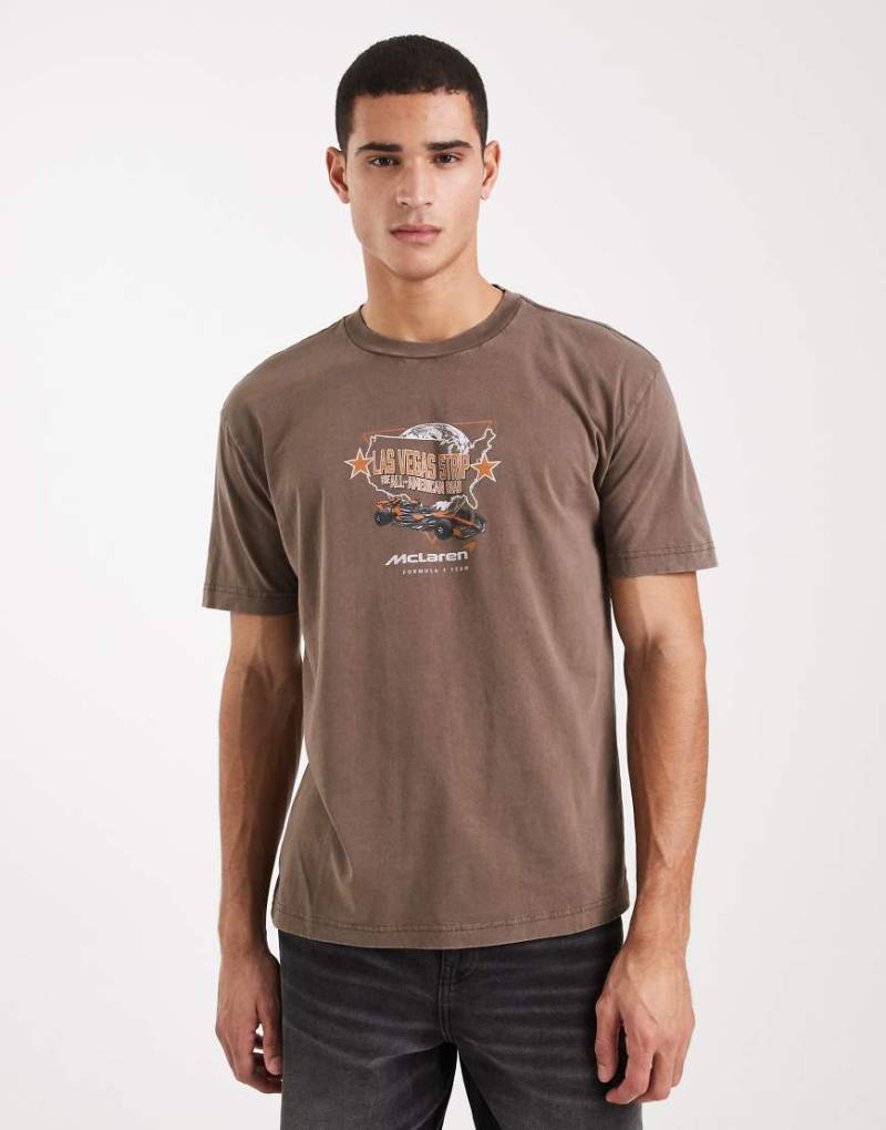 Hollister - Kastiges T-Shirt in Braun mit „Formula 1 McLaren"-Print-Brown von Hollister