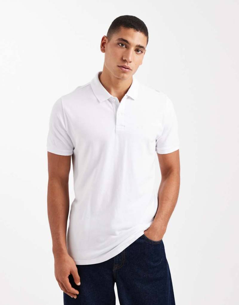 Hollister - Kurzärmliges Poloshirt in Weiß mit Markenlogo von Hollister
