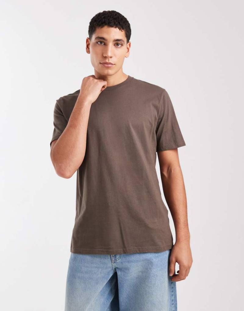 Hollister - Kurzärmliges T-Shirt in Braun mit klassischer Passform-Brown von Hollister