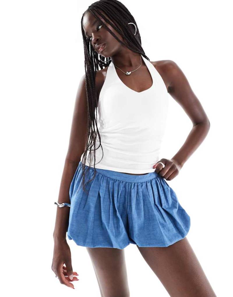 Hollister - Kurzer Jeans-Ballonrock in Blau von Hollister