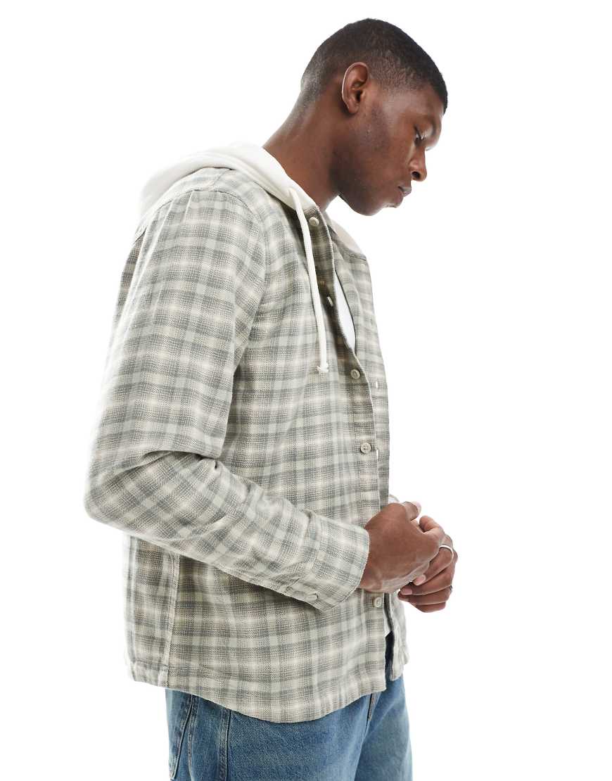 Hollister - Langärmliges Flanellhemd in Grün kariert mit Kapuze-Blau Hollister - Langärmliges Flanellhemd in Grün kariert mit Kapuze-Blau von Hollister
