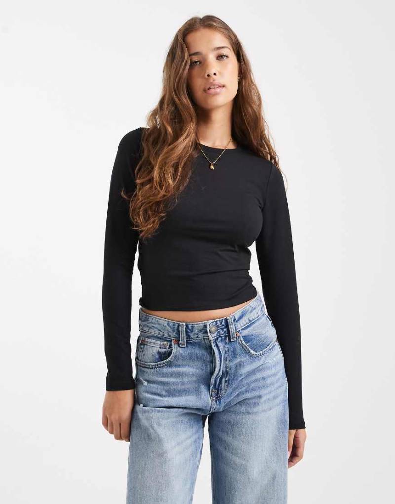 Hollister - Langärmliges Oberteil in Schwarz mit Rundhalsausschnitt von Hollister