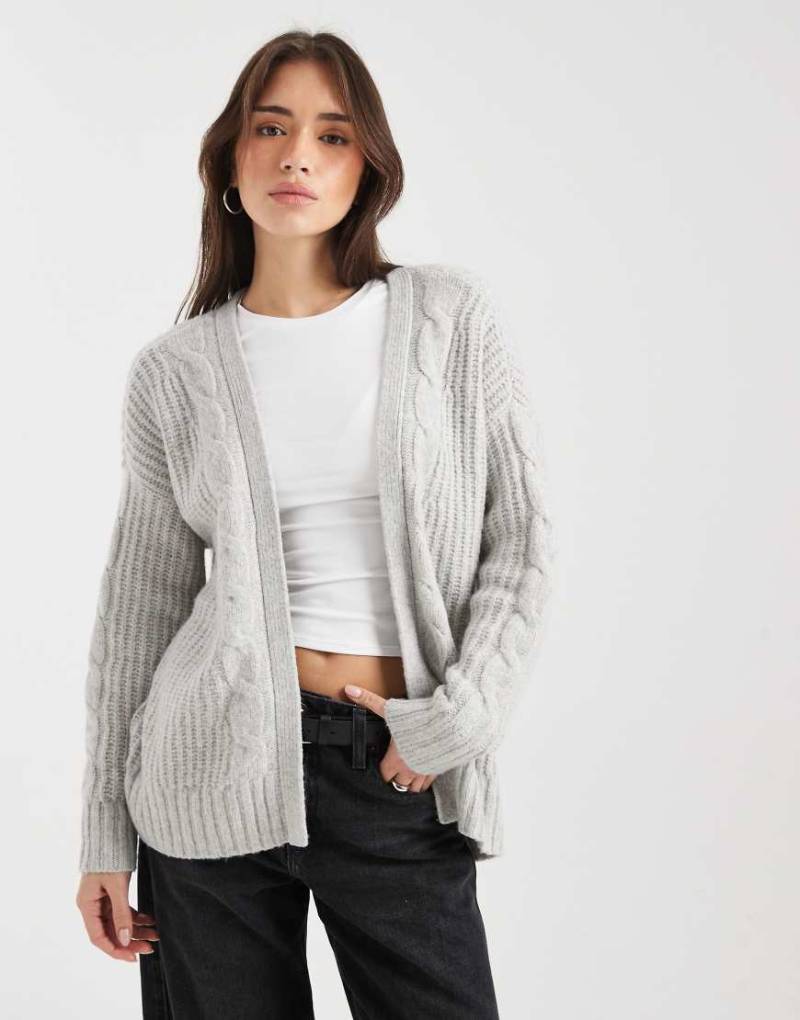 Hollister - Offene Strickjacke in Grau von Hollister