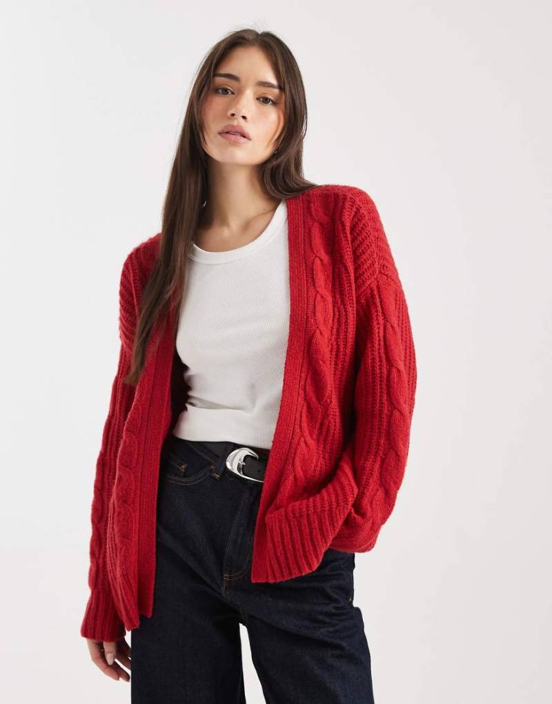Hollister - Offene Strickjacke in Rot von Hollister