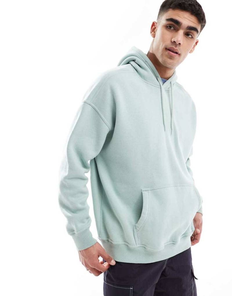 Hollister - Oversize-Kapuzenpullover in Grün mit Logo von Hollister
