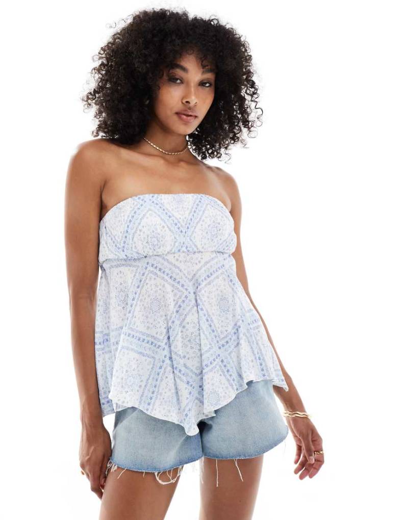 Hollister - Schlauchoberteil mit geometrischem Print und weich fallendem Saum-Bunt von Hollister