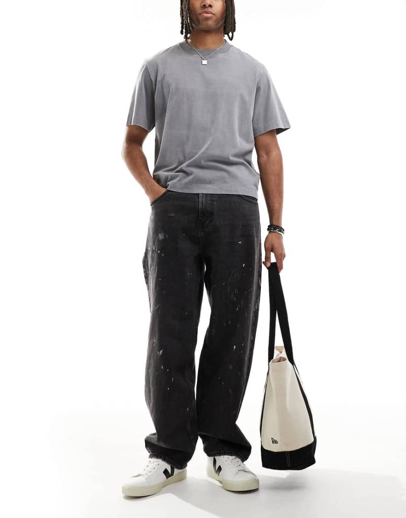 Hollister - Skater-Jeans in verwaschenem Schwarz mit lässigem Schnitt von Hollister