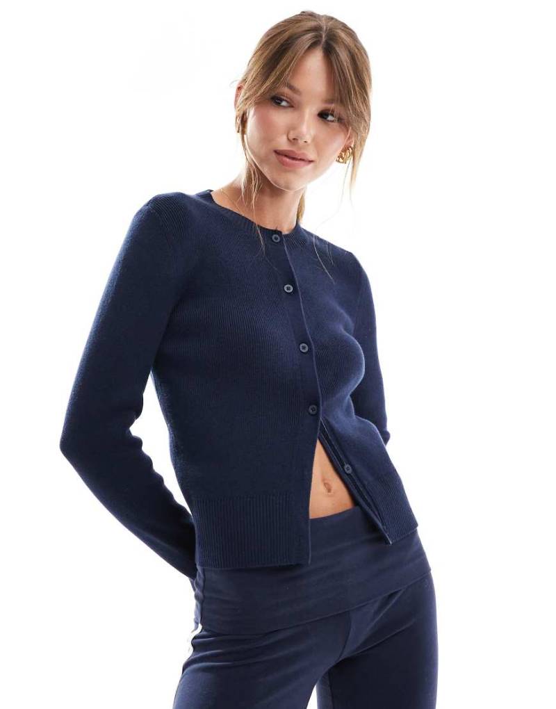 Hollister - Strickjacke in Marineblau mit Knopfleiste von Hollister