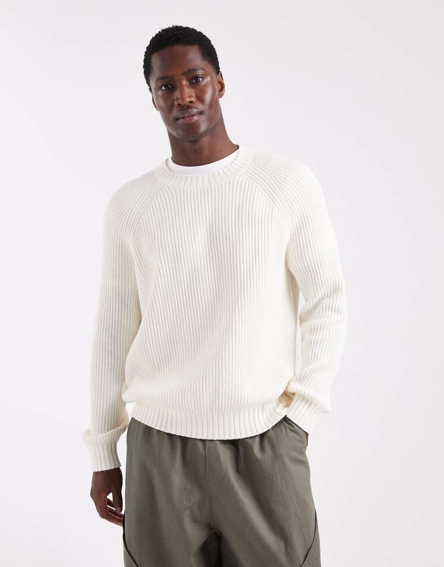 Hollister - Strickpullover in Cremeweiß mit Patentmuster-Neutral von Hollister