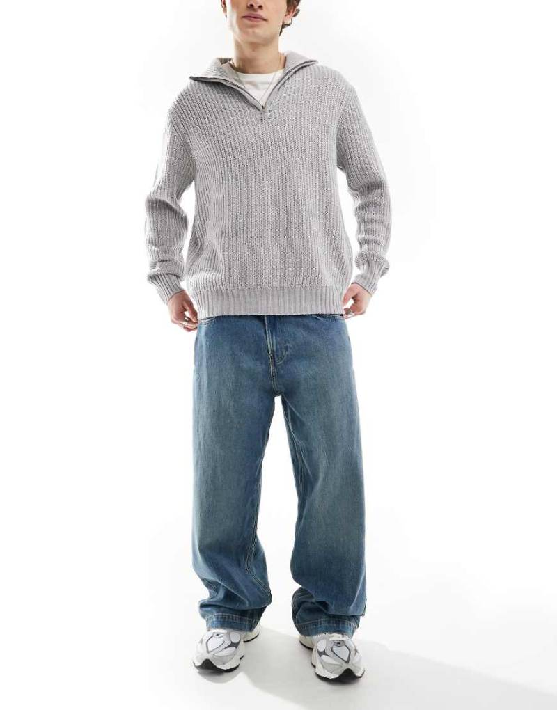 Hollister - Super weite Jeans in mittelblauer Waschung von Hollister