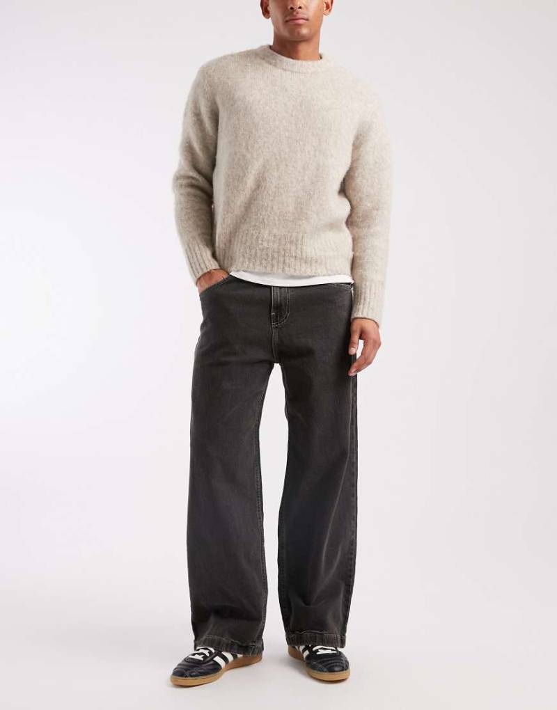 Hollister - Superweite 5-Pocket-Jeans in verwaschenem Schwarz von Hollister