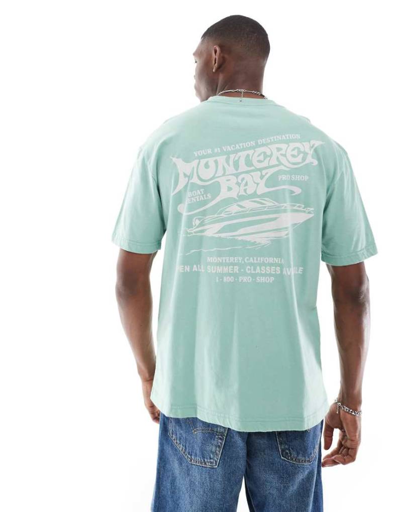 Hollister - T-Shirt in Grün mit Grafik am Rücken-Neutral von Hollister