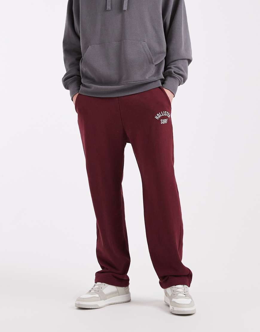 Hollister - Weite Frottee-Jogginghose in Rot mit Logo von Hollister