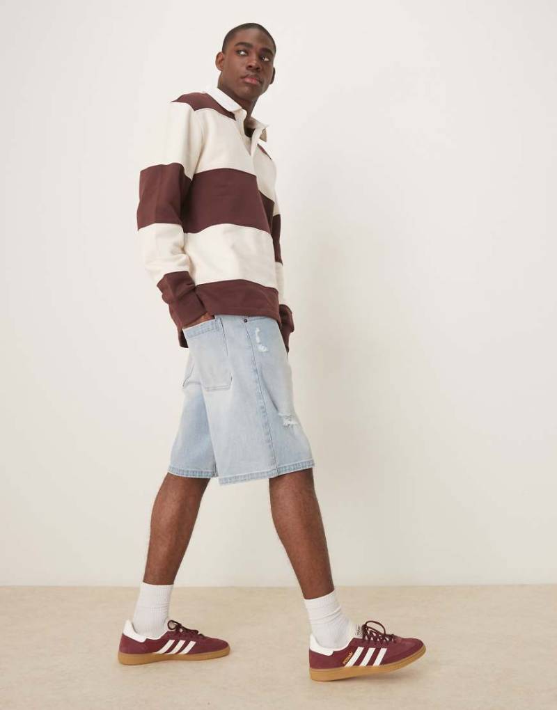 Hollister - Weite Jeans-Jorts in Hellblau von Hollister