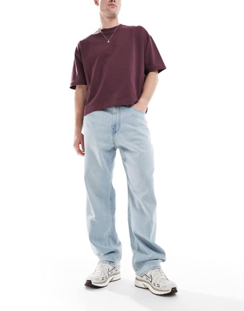 Hollister - Weite Jeans in Hellblau mit 5 Taschen von Hollister