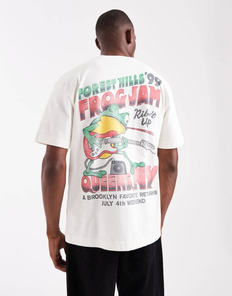 Hollister - Weites T-Shirt in Weiß mit Grafikprint von Hollister