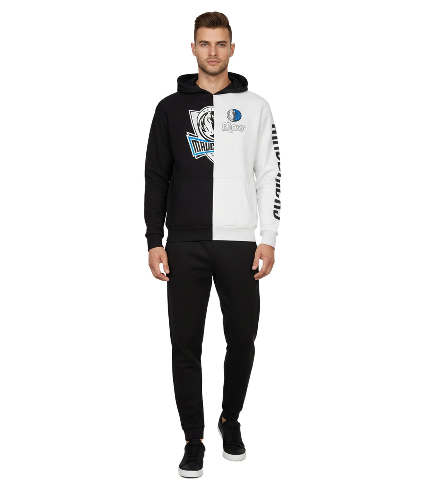 Hollister X NBA Dallas Mavericks Herren Hoodie mit Team-Logo Print Baumwoll-Pullover 322-221-1590-125 Weiß/Schwarz von Hollister