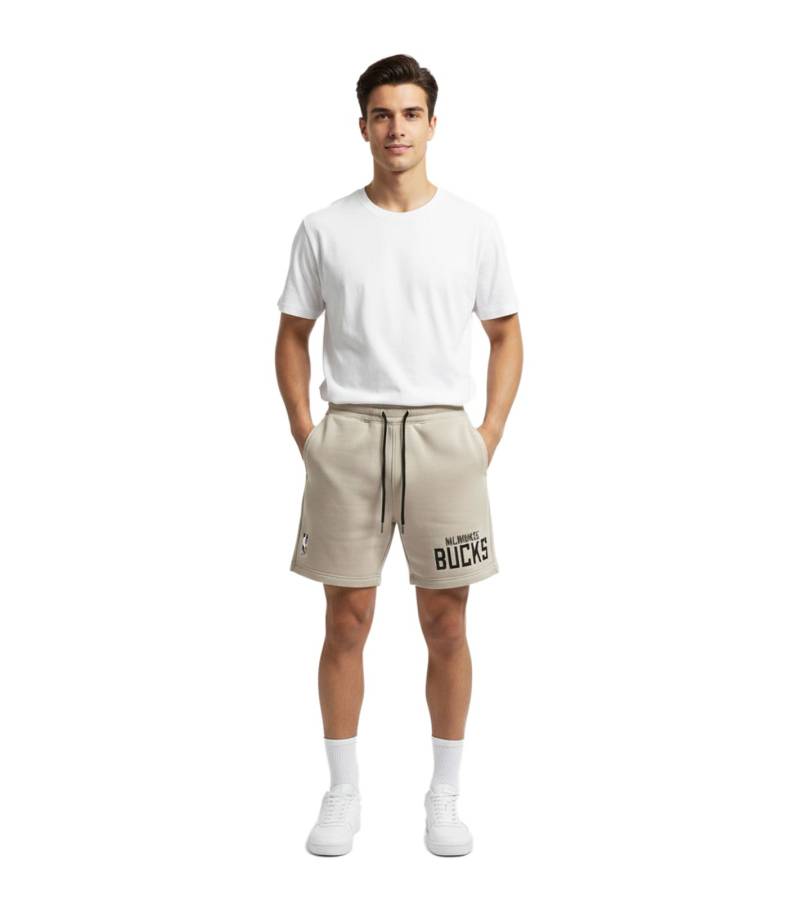 Hollister X NBA Milwaukee Bucks Sweat-Shorts Sport-Hose Baumwoll-Hose 328-278-0257-400 Taupe von Hollister