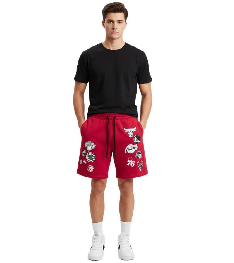 Hollister X NBA Sweat-Shorts mit Team-Logos Sport-Hose Baumwoll-Hose 328-278-0256-509 Rot von Hollister