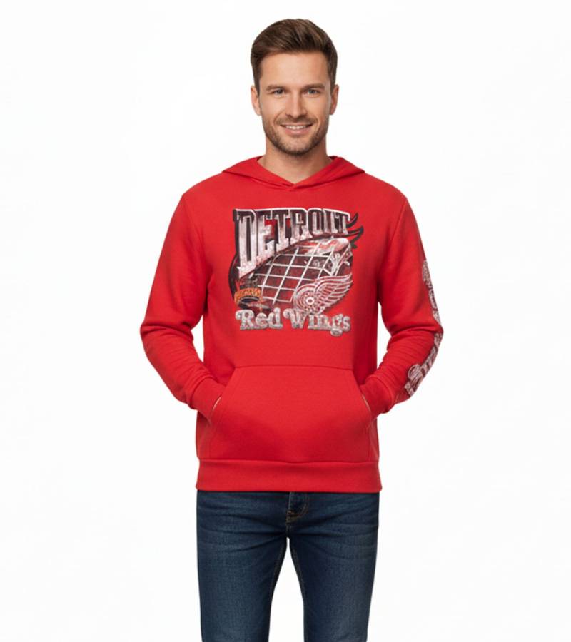 Hollister X NHL Detroit Red Wings Herren Hoodie mit Team-Logo-Print Baumwoll-Pullover 322-221-1606-500 Rot von Hollister