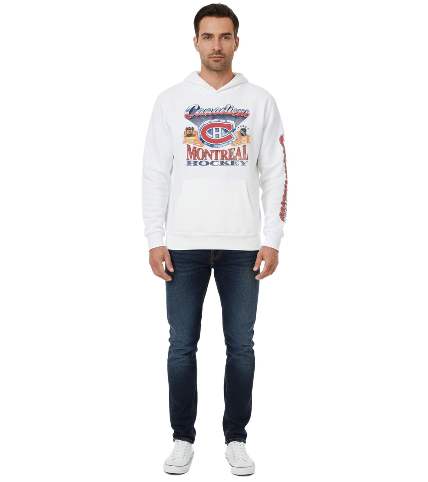 Hollister X NHL Montreal Canadiens Herren Hoodie mit Team-Logo-Print Baumwoll-Pullover 322-221-1606-100 Weiß von Hollister