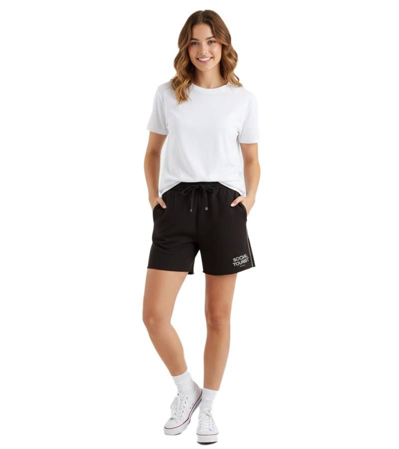 Hollister X Social Tourist Damen Sweat-Shorts Sport-Hose Baumwoll-Hose 365-347-0004-900 Schwarz von Hollister