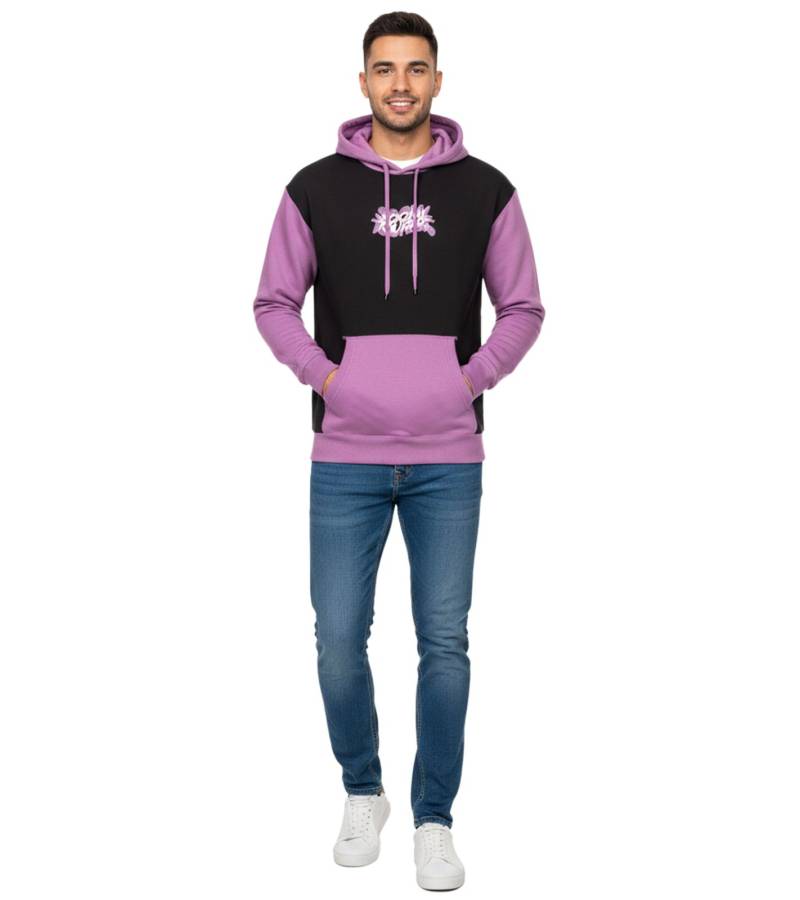 Hollister X Social Tourist Herren Hoodie mit Social Tourist-Print Baumwoll-Pullover 365-352-0015-641 Schwarz/Lila von Hollister