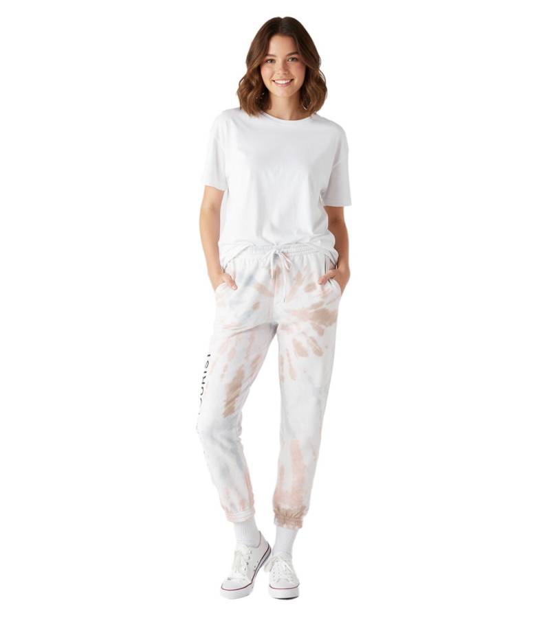 Hollister X Social Tourist Jogginghose im Batik-Look Baumwoll-Hose 365-347-0002-218 Weiß/Bunt von Hollister