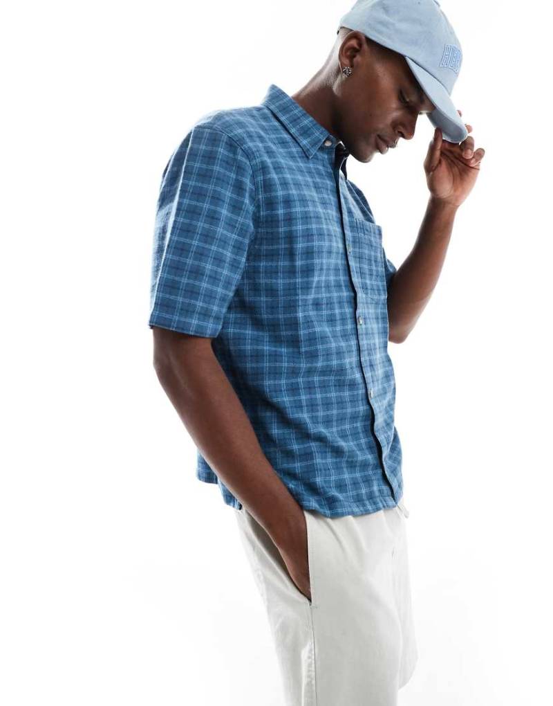 Hollister - Y2K - Kurzärmliges Hemd in Schwarz mit Karomuster von Hollister