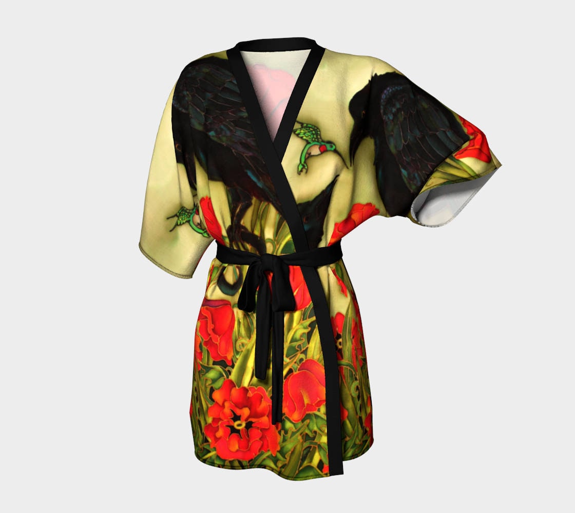 Kolibri Und Raben, Kimono Robe Kolibri Und Raben, Kimono Robe von HollyCarrArt
