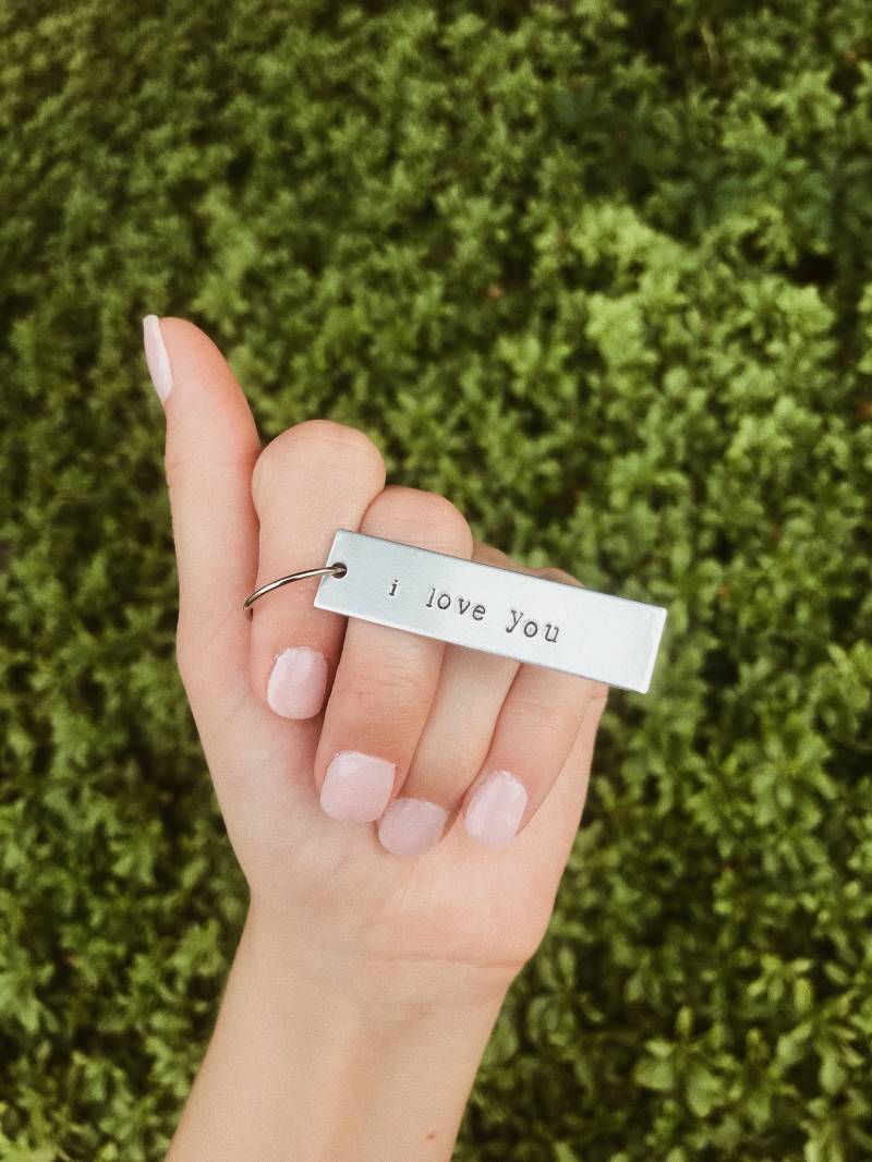 Ich Liebe Dich Schlüsselanhänger // Hand Gestempelter Handgemachter Ich Liebe Dich Schlüsselanhänger // Hand Gestempelter Handgemachter von HollyJoCo