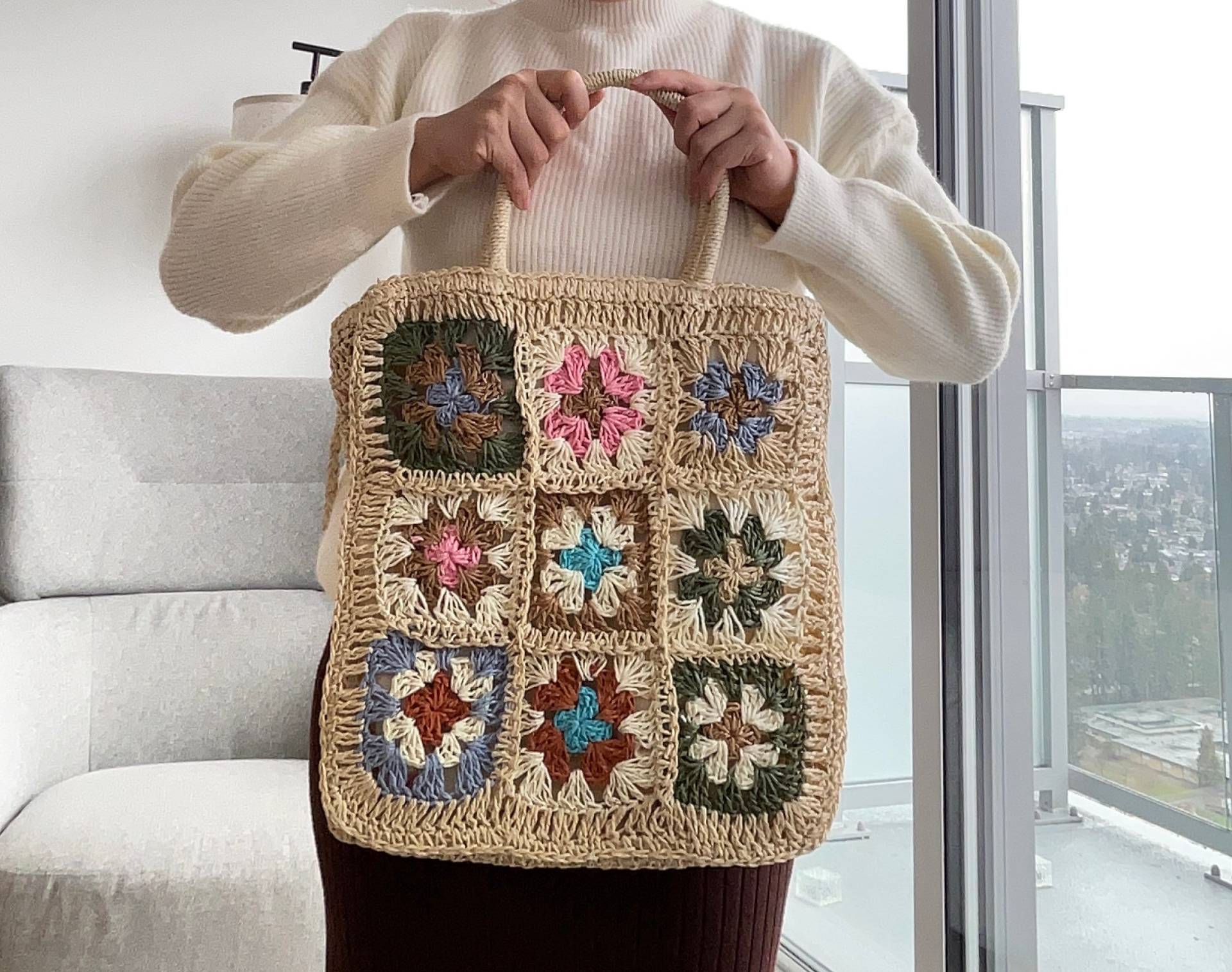 Häkeltasche Oma Quadratisch Boho Sommer Crossbody Häkeltasche Oma Quadratisch Boho Sommer Crossbody von HollyMBoutique
