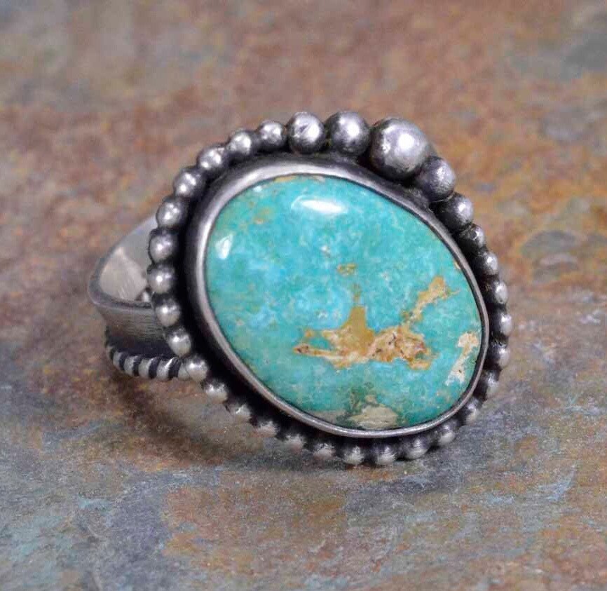 Türkis Ring, Royston, Sterling Silber, Metallschmied Ring Türkis Ring, Royston, Sterling Silber, Metallschmied Ring von HollyPresley