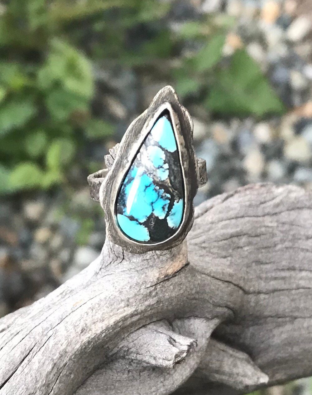 Türkis Ring, Sterling Silber, Gehämmert, Wolke Berg, Metallschmied Schmuck Türkis Ring, Sterling Silber, Gehämmert, Wolke Berg, Metallschmied Schmuck von HollyPresley