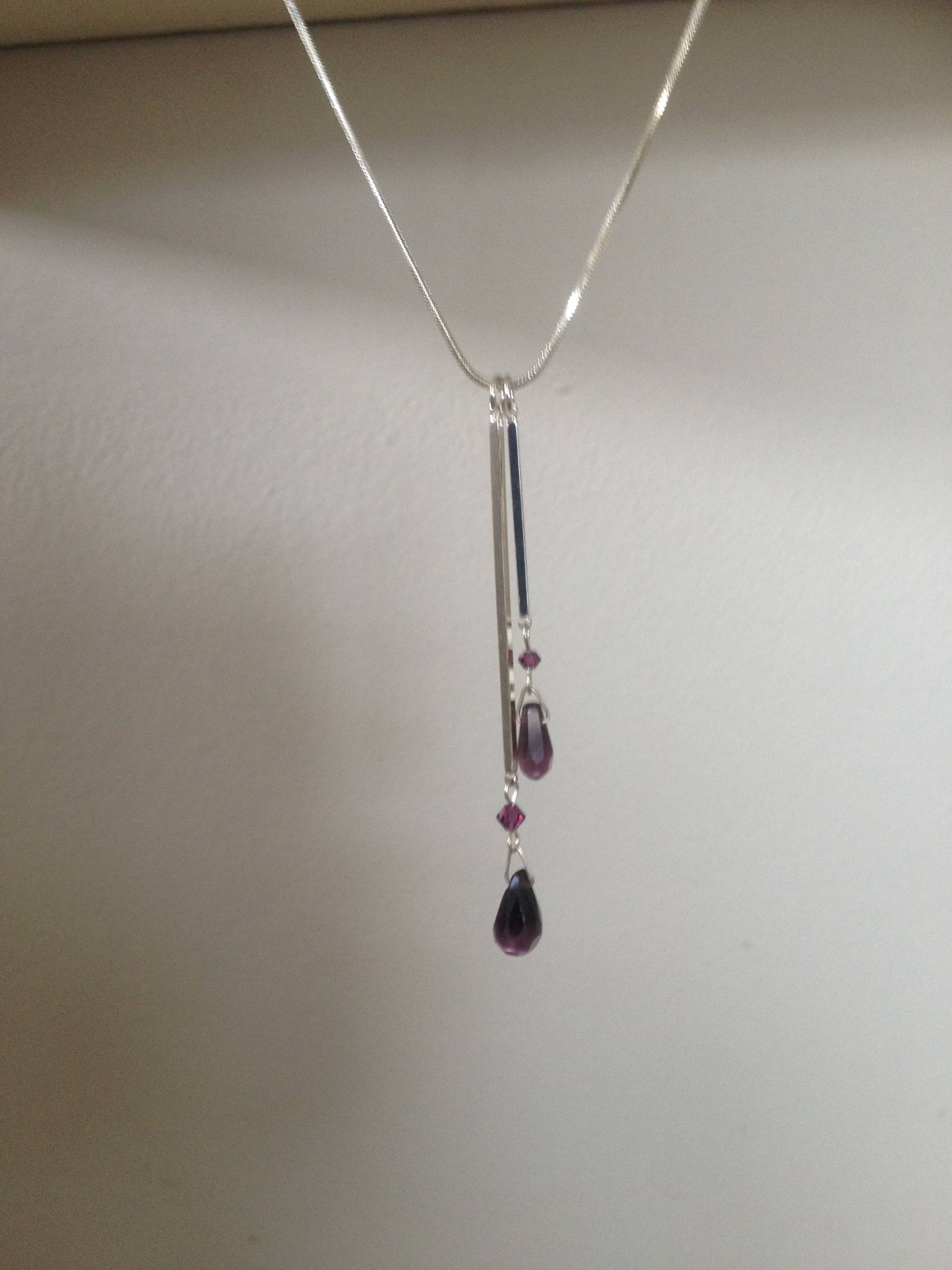 Silber Quaste Kette Mit Lila Steinen Silber Quaste Kette Mit Lila Steinen von HollycottageDesign