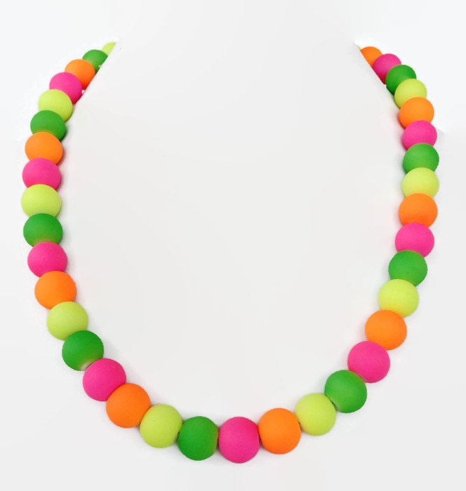 Neon Multi Farbe Perlenkette Sommer Schmuck Trendy Halskette Neon Multi Farbe Perlenkette Sommer Schmuck Trendy Halskette von HollysBridalDesigns