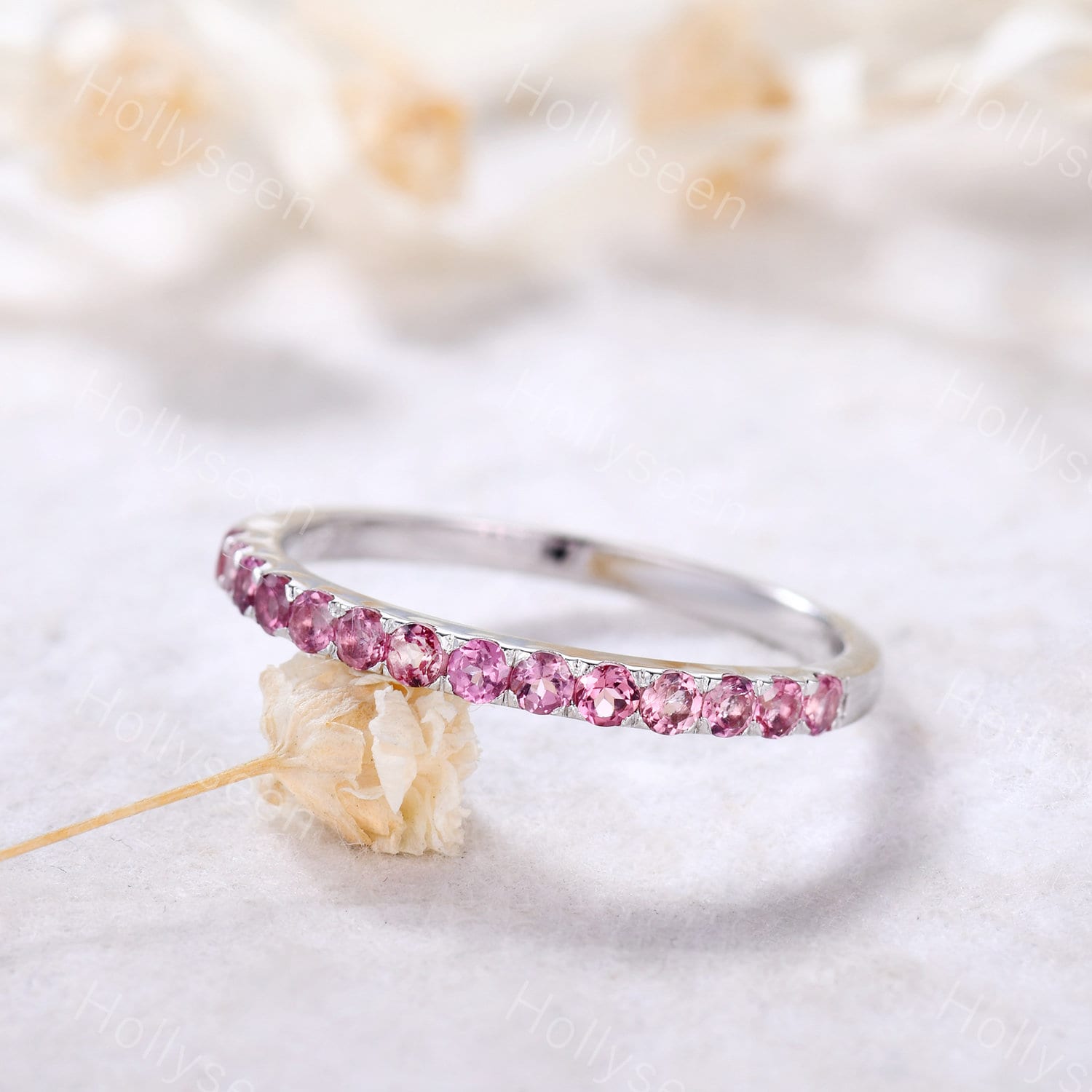 Pink Turmalin Ring Sterling Silber Ehering Stapelring 925 Edelstein Wikinger Für Frauen Schmuck von Hollyseen