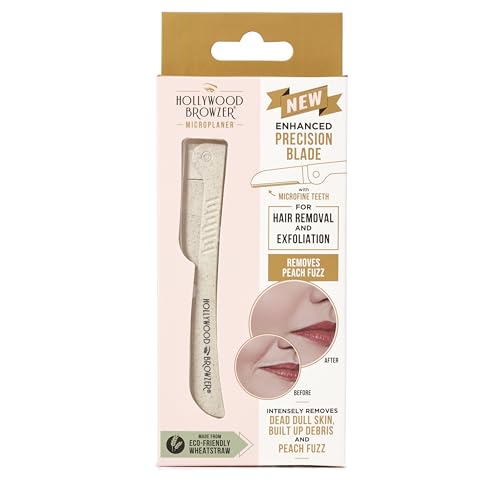 Hollywood Browzer Mikrofeiner Gesichtshaarentferner, Dermaplaning Rasierer für Damen, Nachhaltiges Material, Sichere Präzisionsklinge, Ideal für Gesicht, Augenbrauen & Körper, Perlweiß (1er-Pack) Hollywood Browzer Mikrofeiner Gesichtshaarentferner, Dermaplaning Rasierer für Damen, Nachhaltiges Material, Sichere Präzisionsklinge, Ideal für Gesicht, Augenbrauen & Körper, Perlweiß (1er-Pack) von Hollywood Browzer