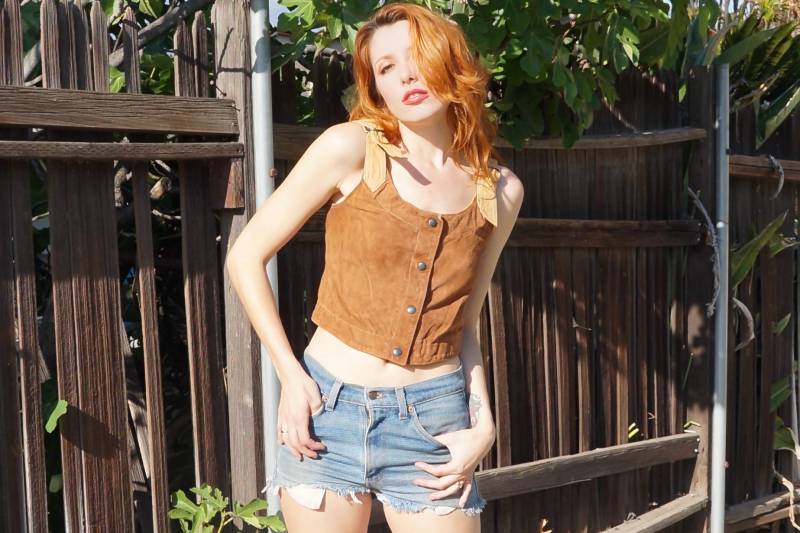 1960Er Echt Wildleder Crop Top/60Er Boho Leder 60S von Hollywoodlandvtg
