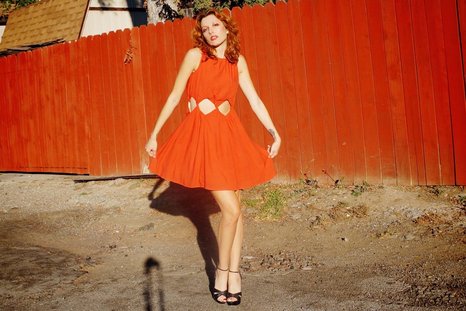1960S Orange Mod Cut Out Dress/Swinging Sixties Mini von Hollywoodlandvtg