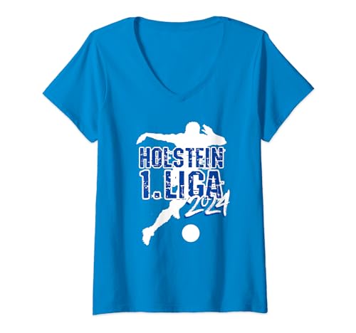 Damen Holstein Fußball Kicken Fan Kiel Stadion blau weiss T-Shirt mit V-Ausschnitt Damen Holstein Fußball Kicken Fan Kiel Stadion blau weiss T-Shirt mit V-Ausschnitt von Holstein Fussball Kicken Fan Stadion Kiel Outfit