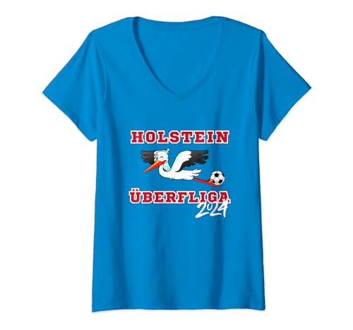 Damen Holstein Fußball Kicken Fan Kiel Stadion blau weiss T-Shirt mit V-Ausschnitt Damen Holstein Fußball Kicken Fan Kiel Stadion blau weiss T-Shirt mit V-Ausschnitt von Holstein Fussball Kicken Fan Stadion Kiel Outfit