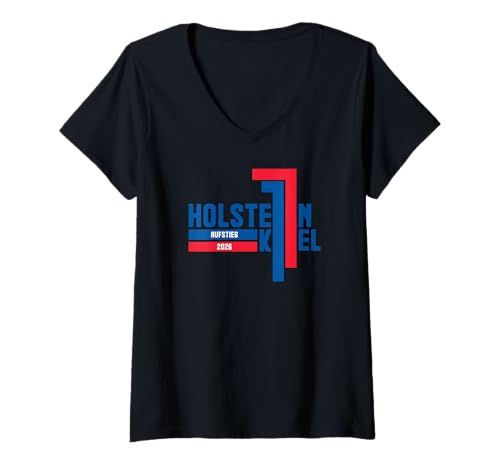 Damen Holstein Stolle Fußball Kicken Fan Kiel Stadion T-Shirt mit V-Ausschnitt Damen Holstein Stolle Fußball Kicken Fan Kiel Stadion T-Shirt mit V-Ausschnitt von Holstein Fussball Kicken Störche Fan Outfit Kiel
