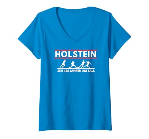 Damen Holstein Stolle Fußball Kicken Fan Kiel Stadion T-Shirt mit V-Ausschnitt Damen Holstein Stolle Fußball Kicken Fan Kiel Stadion T-Shirt mit V-Ausschnitt von Holstein Fussball Kicken Störche Fan Outfit Kiel