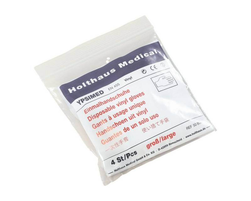 Holthaus Medical Einweghandschuhe YPSIMED (4-St) Größe: groß, 4 Stück/Pack, Vinyl gepudert von Holthaus Medical