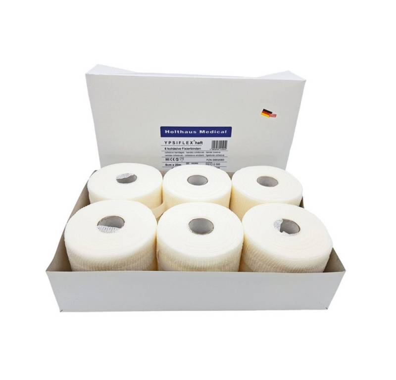 Holthaus Medical Haarband YPSIFLEX haft Fixierbinde, 8 cm x 20 m, Klinikpackung à 6 - von Holthaus Medical
