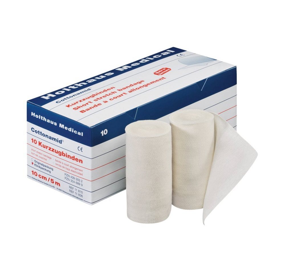 Holthaus Medical Kompressionsstrümpfe Cottonamid® Kurzzug-Binde, 8 cm x 5 m, Klinikpackung à 10 - von Holthaus Medical